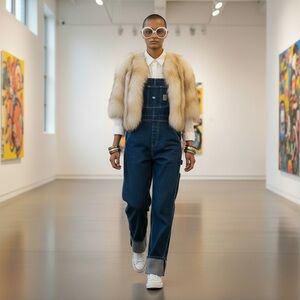 Vintage Carhartt Denim Overalls 90s Deadstock NWT Gorpcore Streetwear 34/34